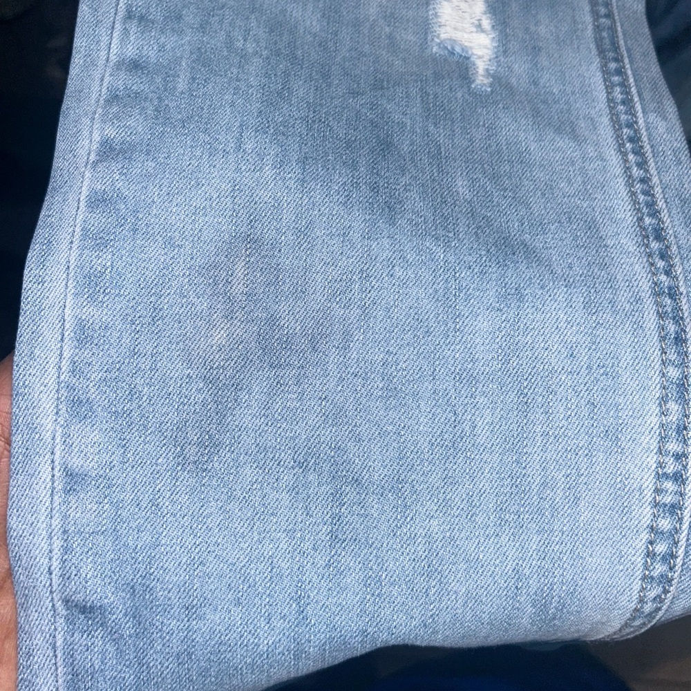 Y2K American Rag Patchwork Light Wash Jeans Mens 34x32 - Picture 5 of 5